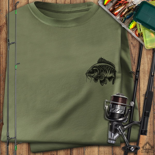 Wędkarska koszulka bawełniana T-shirt z nadrukiem KARPIA