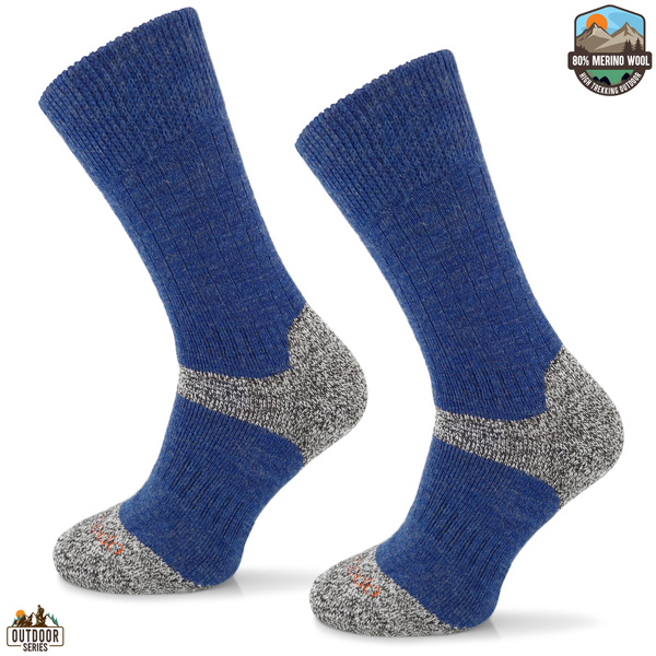 Grube zimowe skarpety trekkingowe TRE9 - niebieskie