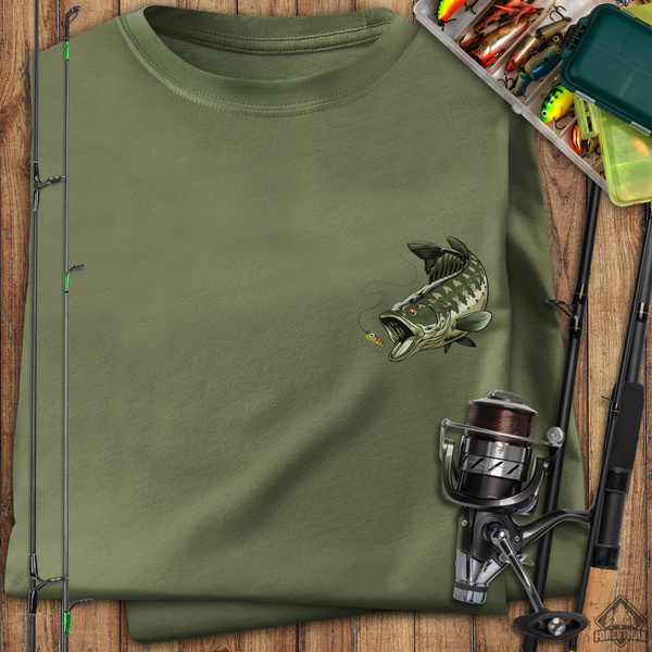 Wędkarska koszulka bawełniana T-shirt z nadrukiem OKONIA