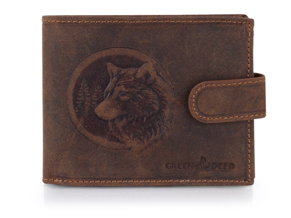 Elegancki portfel skórzany męski - WILK