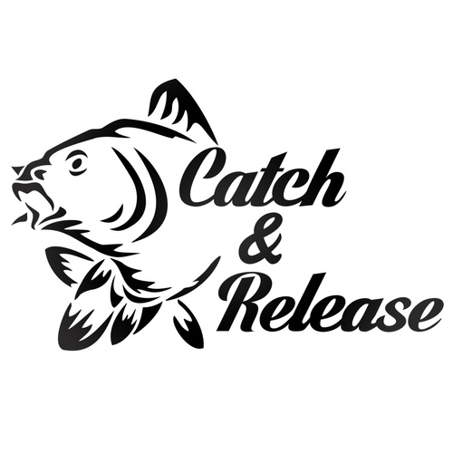 CATCH & RELEASE odblaskowa naklejka na auto czarna