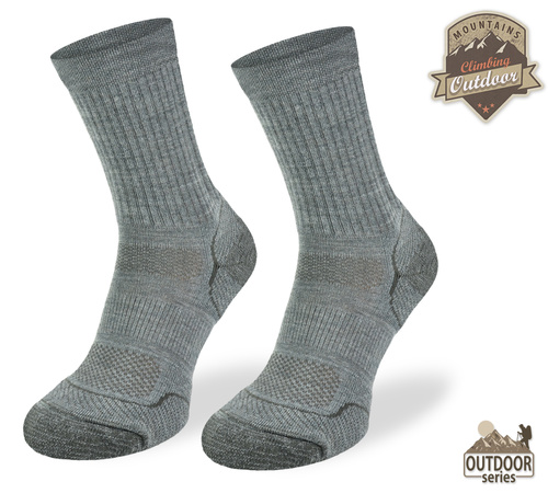 Skarpety TRE7 jasny szary – 50% merino + Climayarn