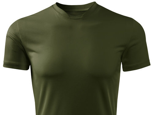 Termoaktywna koszulka outdoorowa męska kolor zieleń wojskowa