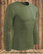 Zestaw 3 sztuk bawełnianych koszulek z długim rękawem - kolor khaki