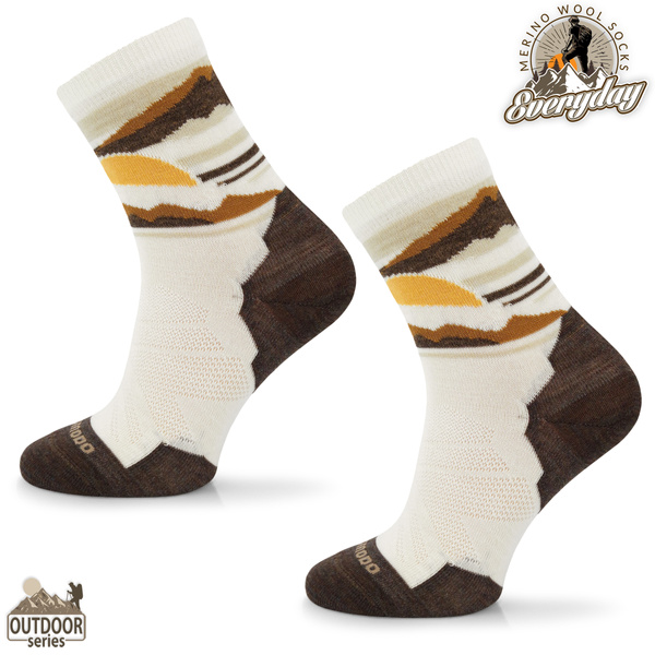 Skarpety trekkingowe TRE18 Everyday Merino - kremowy zachód słońca