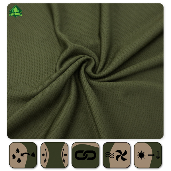 Termoaktywna koszulka outdoorowa męska kolor zieleń wojskowa