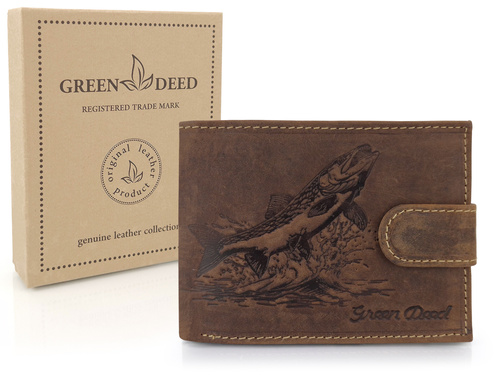 Elegancki portfel skórzany męski z ochroną RFID - SZCZUPAK