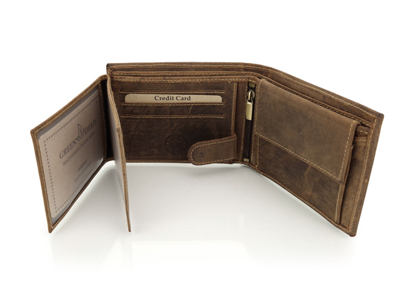 Elegancki portfel skórzany męski z ochroną RFID - CIĄGNIK