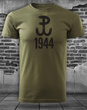 Koszulka patriotyczna T-shirt zieleń wojskowa - POLSKA WALCZĄCA 1944