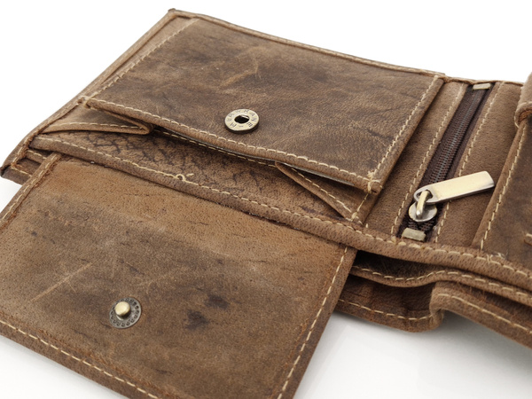 Elegancki portfel skórzany męski z ochroną RFID - SZCZUPAK