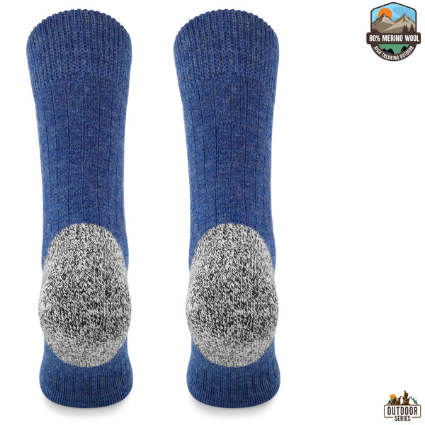 Grube zimowe skarpety trekkingowe TRE9 - niebieskie