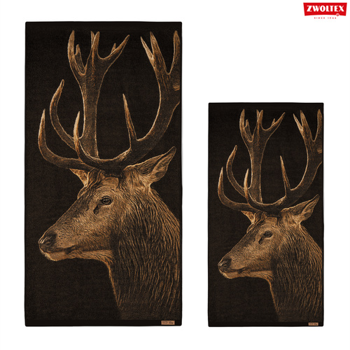 Komplet myśliwskich ręczników bawełnianych Zwoltex - Jeleń - 50x100cm + 70x140cm