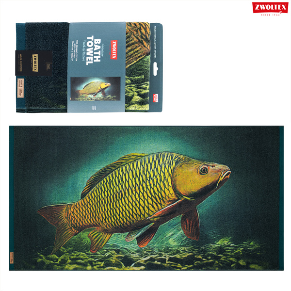 Wędkarski ręcznik bawełniany firmy Zwoltex - wzór Karp - 70x140cm
