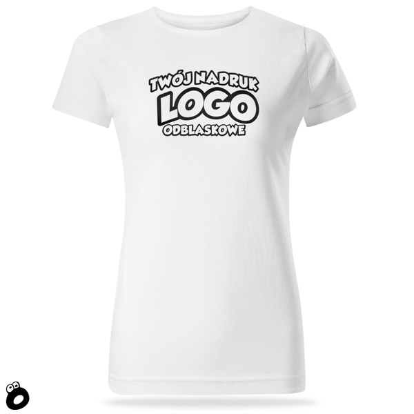 Damska bawełniana koszulka T-shirt z własnym nadrukiem - kolor biały