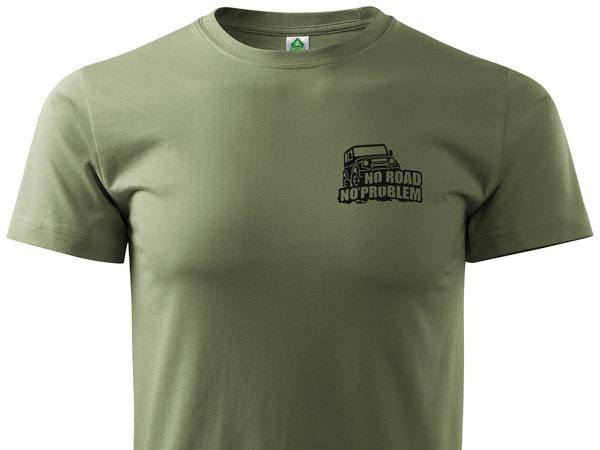Koszulka khaki NO ROAD NO PROBLEM 2