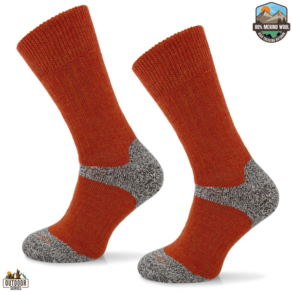 Grube zimowe skarpety trekkingowe TRE9 - rude
