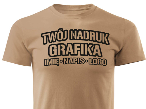 Koszulka T-shirt z własnym nadrukiem - piaskowa