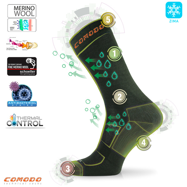 Zestaw skarpet myśliwskich 80% merino Comodo SMG2 / 2 PAK