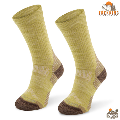 Skarpety trekkingowe TRE31 ClimaControl z wełną merino - musztardowe