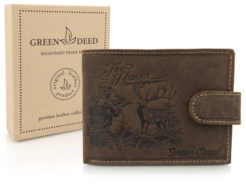 Elegancki portfel skórzany męski - MYŚLIWY