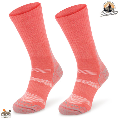 Skarpety trekkingowe COMODO TRE12 - 70% merino - koralowe