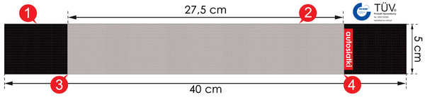Autorzep – uchwyt na rzep do bagażnika, 40 cm, szary