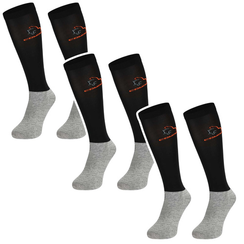 Zestaw 3 par czarnych podkolanówek jeździeckich SPJM  35-38