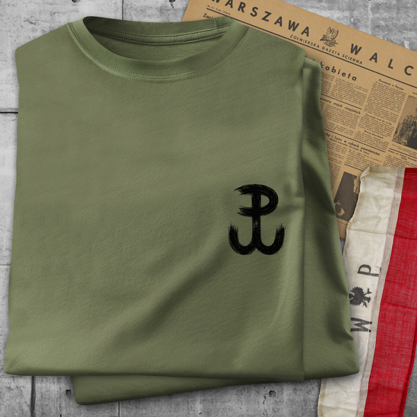 Koszulka patriotyczna T-shirt khaki - POLSKA WALCZĄCA 