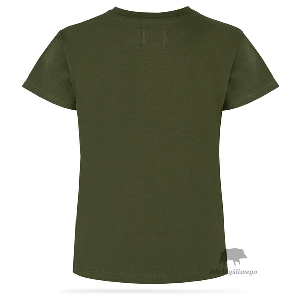 Dziecięca koszulka T-shirt, kolor khaki, nadruk LISEK