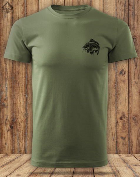 Wędkarska koszulka bawełniana T-shirt z nadrukiem KARPIA