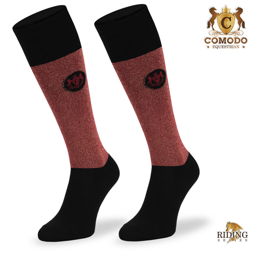 Eleganckie podkolanówki jeździeckie SJL - burgundowe