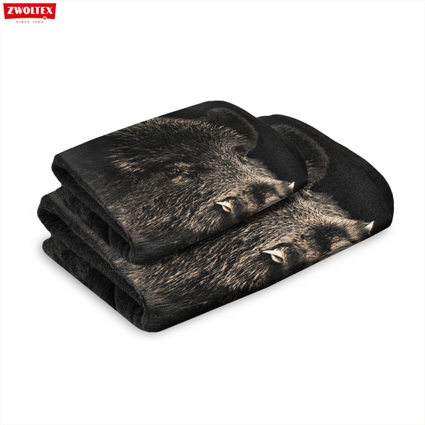 Komplet myśliwskich ręczników bawełnianych Zwoltex - Dzik - 50x100cm + 70x140cm