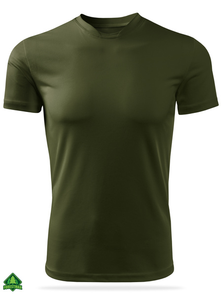 Termoaktywna koszulka outdoorowa męska kolor zieleń wojskowa