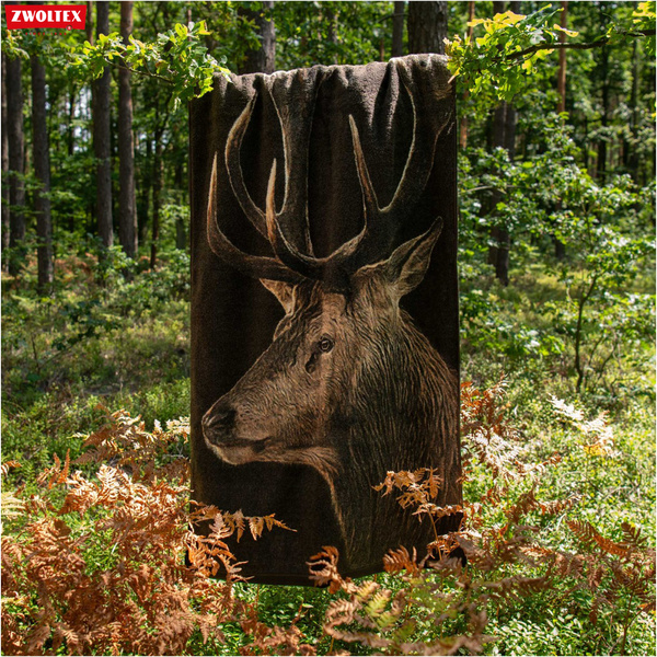 Myśliwski ręcznik bawełniany firmy Zwoltex - wzór Jeleń - 70x140cm