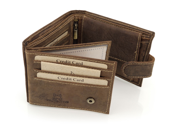 Elegancki portfel skórzany męski z ochroną RFID - AUTOKAR