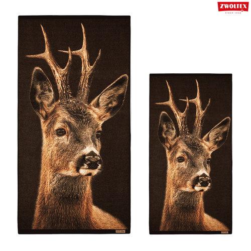Komplet myśliwskich ręczników bawełnianych Zwoltex - Rogacz - 50x100cm + 70x140cm