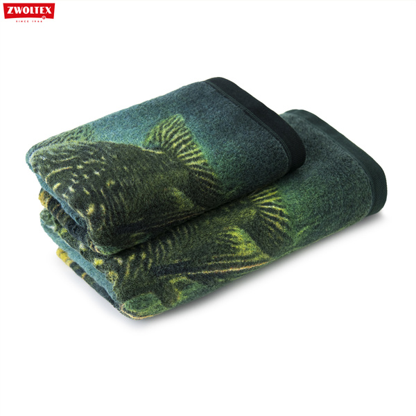 Komplet wędkarskich ręczników bawełnianych Zwoltex - Szczupak - 50x100cm + 70x140cm