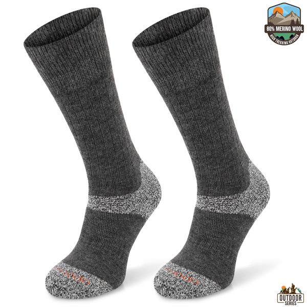 Grube zimowe skarpety trekkingowe TRE9 - ciemnoszare