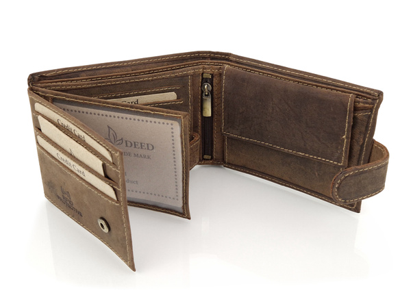 Elegancki portfel skórzany męski z ochroną RFID - SZCZUPAK