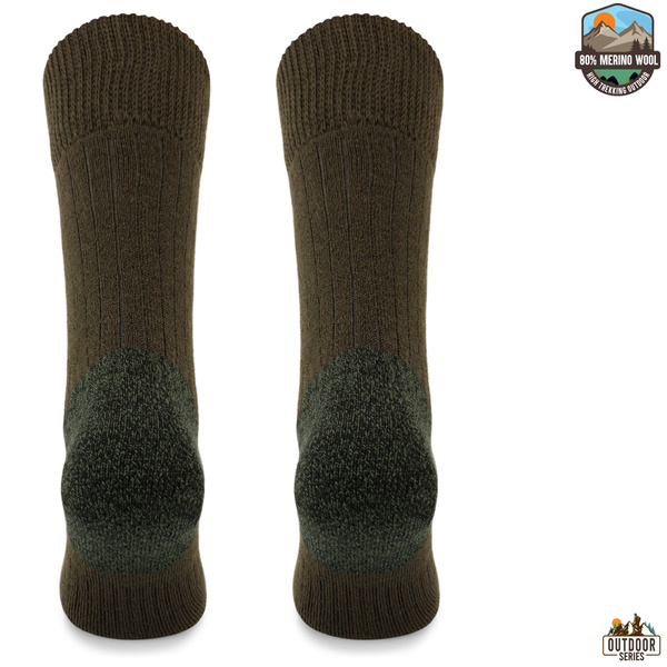 Grube zimowe skarpety trekkingowe TRE9 - khaki