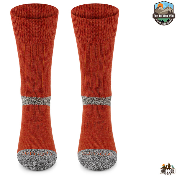Grube zimowe skarpety trekkingowe TRE9 - rude
