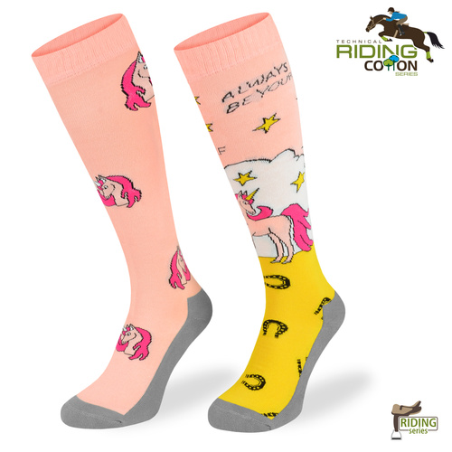 Podkolanówki jeździeckie – Różowy Jednorożec