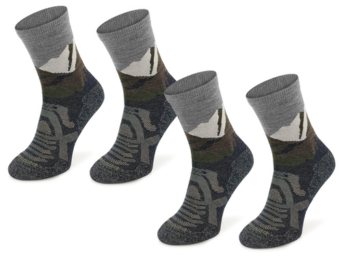 Zestaw skarpet trekkingowych TRE18 Everyday Merino - szare góry / 2 PAK