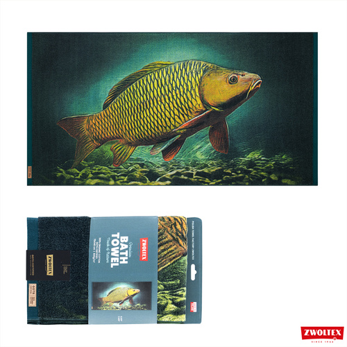 Wędkarski ręcznik bawełniany firmy Zwoltex - wzór Karp - 50x100cm