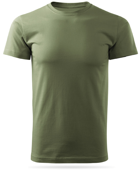 Khaki męska koszulka T-shirt z własnym nadrukiem 