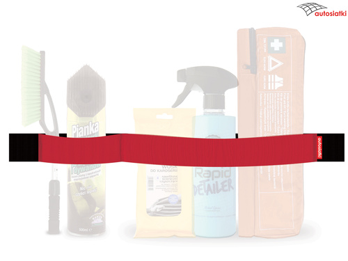 Autorzep – uchwyt na rzep do bagażnika, 60 cm, czerwony