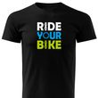 Czarna koszulka T-shirt nadruk RIDE YOUR BIKE