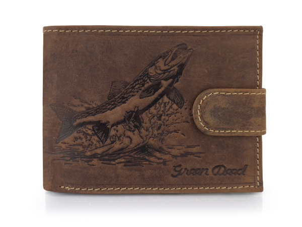 Elegancki portfel skórzany męski z ochroną RFID - SZCZUPAK