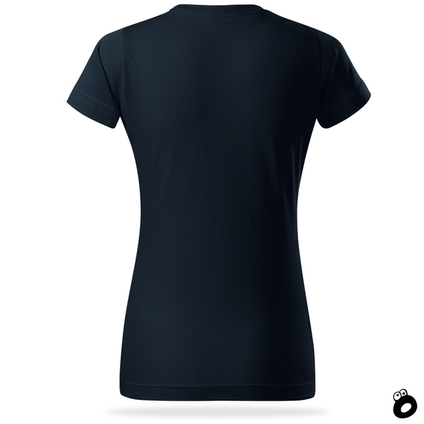 Damska bawełniana koszulka T-shirt z własnym nadrukiem - kolor granatowy