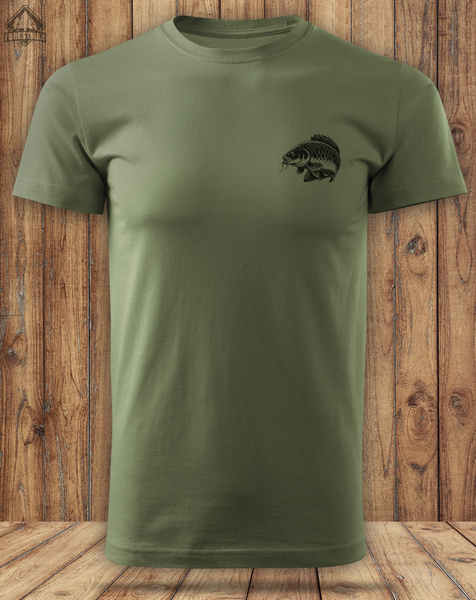 Wędkarska koszulka bawełniana T-shirt z nadrukiem KARPIA